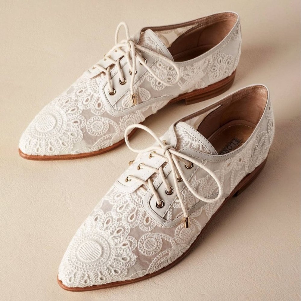 NWOT bridal lace oxfords loafers
